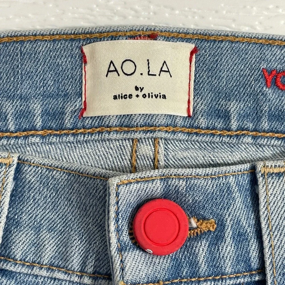 AO.LA by Alice Olivia Women's Jeans‎ Size 24 Rainbow Button Mid Rise Skinny Fit